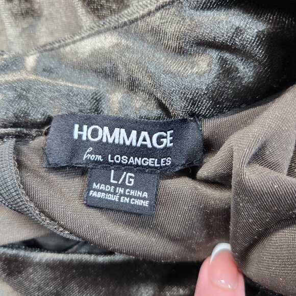 HOMMAGE Velvet Jumpsuit – Women’s Size Large – Long Sleeve Mesh V-Neck - Picture 7 of 13